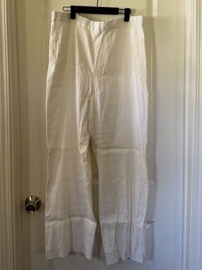 Preston & York Linen Blend White Trousers - Size L